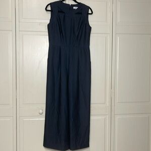 Calvin Klein Women’s Romper Jumpsuit  Dark Chambray Sleeveless Size 8 Cutout